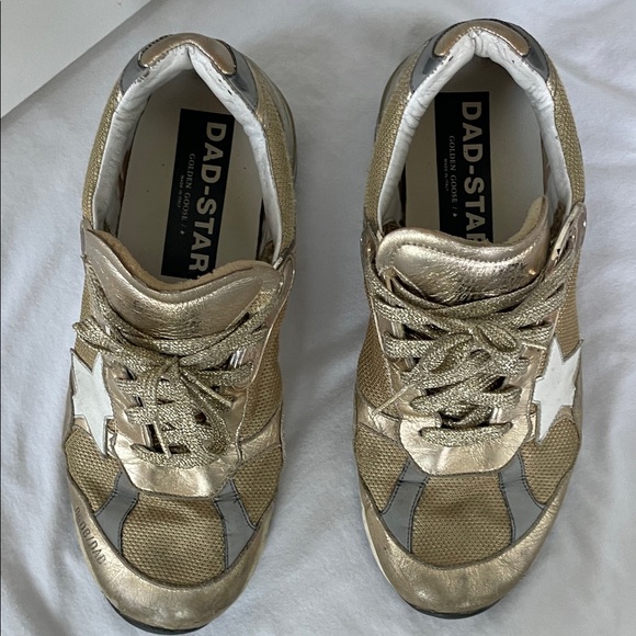 Golden Goose Gold Dad Star Sneakers Shoes - Picture 2 of 8